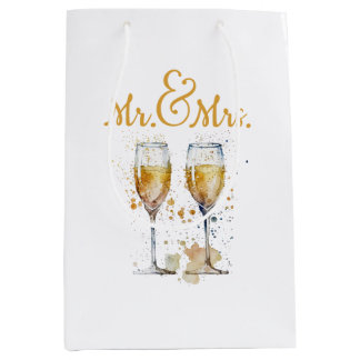 Sac Cadeau Moyen Fête de M. & Mme Champagne
