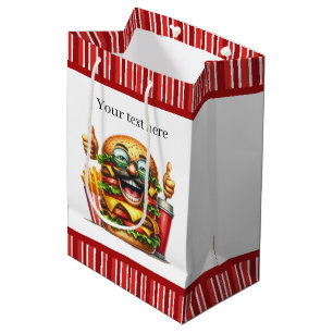 Sac Cadeau Moyen Fête des amateurs de hamburger mignonette