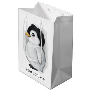 Sac Cadeau Moyen fête des amoureux de pingouins mignons