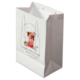 Sac Cadeau Moyen Fête des mariées Cocktail fraise rose Margarita