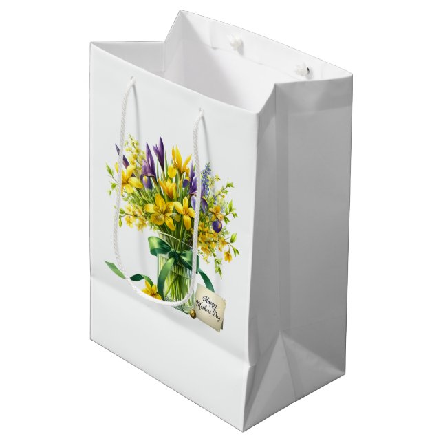 Sac Cadeau Moyen Fête des Mères  (Devant Angle)