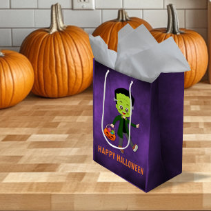 Sac Cadeau Moyen Fête d'Halloween pour enfants Frankenstein