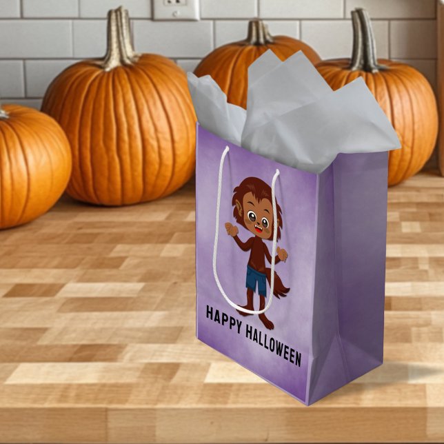Sac Cadeau Moyen Fête d'Halloween pour enfants Werewolf (Créateur téléchargé)