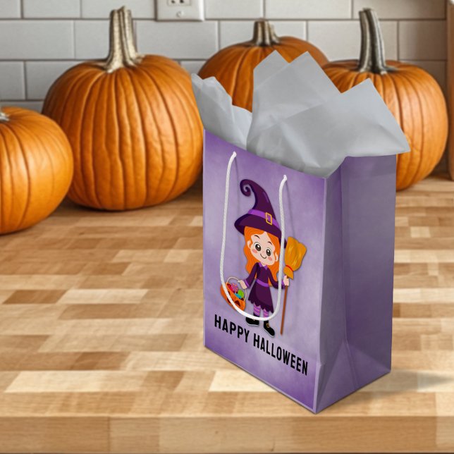 Sac Cadeau Moyen Fête d'Halloween pour sorcière pour enfants (Créateur téléchargé)