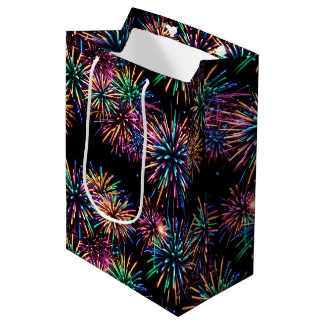 Sac Cadeau Moyen Feu de Neon (Devant Angle)