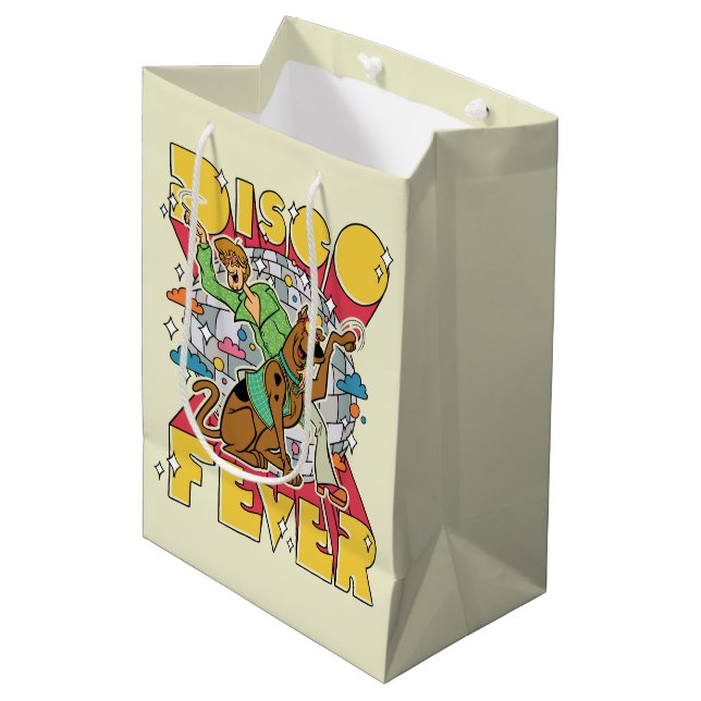 Sac Cadeau Moyen Fièvre de Disco avec Scooby et Shaggy (Devant Angle)