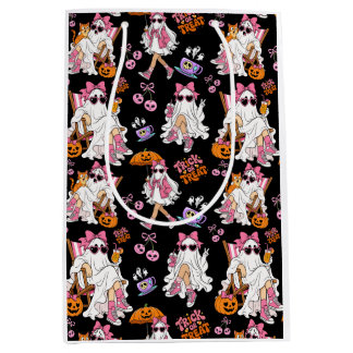 Sac Cadeau Moyen Fille fantôme rose Halloween Mignonne Épouvantable