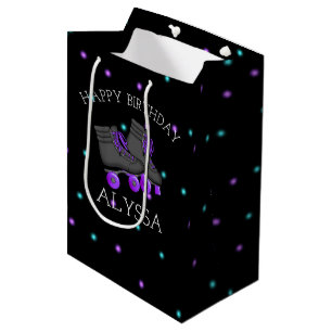 Sac Cadeau Moyen Fille's Roller Skate fête d'anniversaire Personnal
