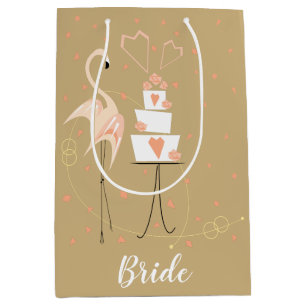 Sac Cadeau Moyen Flamant rose Mariage moyen