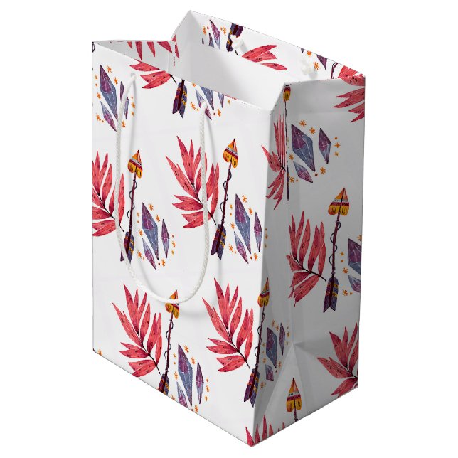 Sac Cadeau Moyen Flèche d'aquarelle et diamants (Dos Angle)