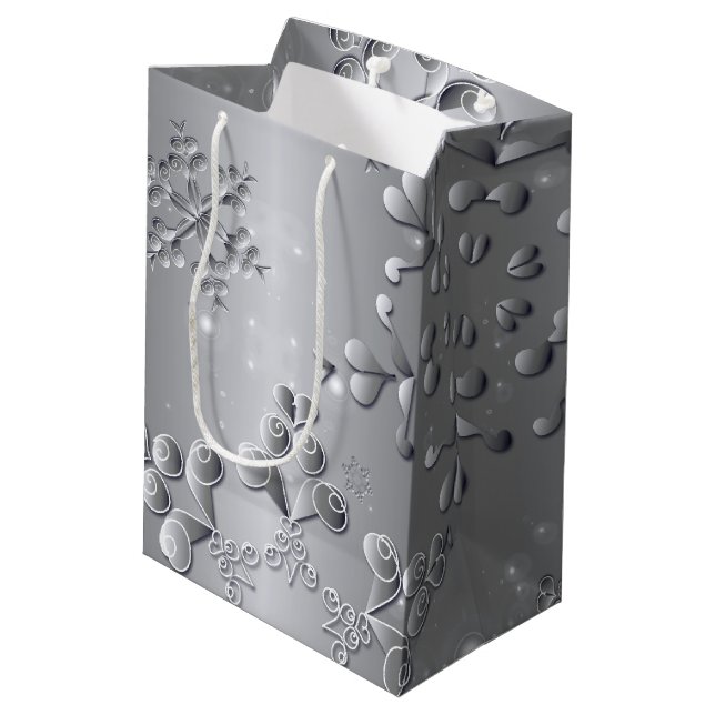 Sac Cadeau Moyen Flèche de neige argentée (Dos Angle)