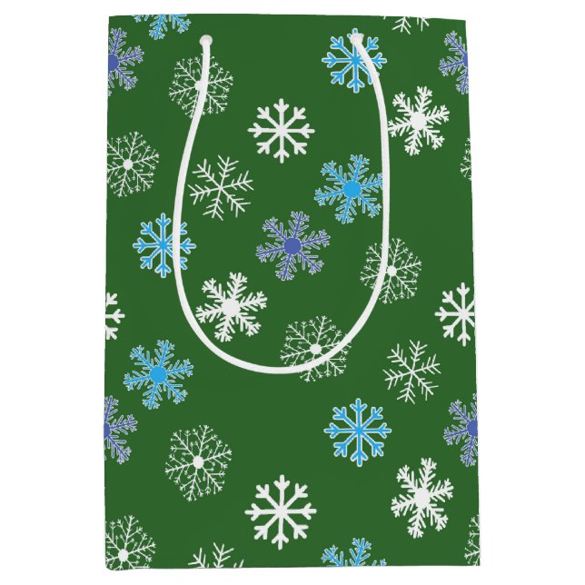 Sac Cadeau Moyen Flèche de neige verte (Devant)
