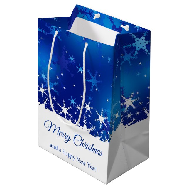 Sac Cadeau Moyen Flèche-neige de Noël (Devant Angle)