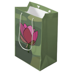 Sac Cadeau Moyen Fleur de lotus rose