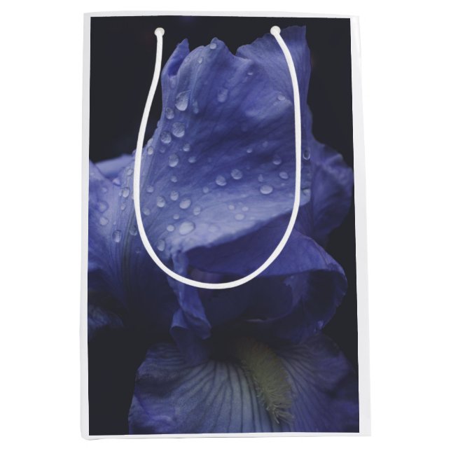 Sac Cadeau Moyen Fleur Rose violet (Devant)