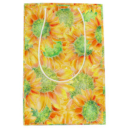 Sac Cadeau Moyen Fleurs jaunes