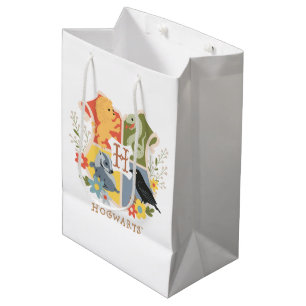 Sac Cadeau Moyen Fleurs Magiques Blason HOGWARTS™