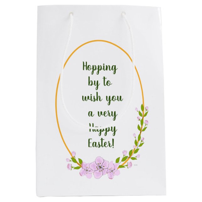 Sac Cadeau Moyen Fleurs miniatures de pommier Pâques (Devant)