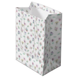 Sac Cadeau Moyen Fleurs sur taches d'aquarelle