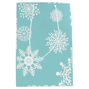 Sac Cadeau Moyen flocons de neige vert clair délicieux