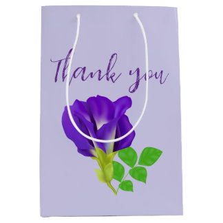 Sac Cadeau Moyen Floral à fleurs violettes