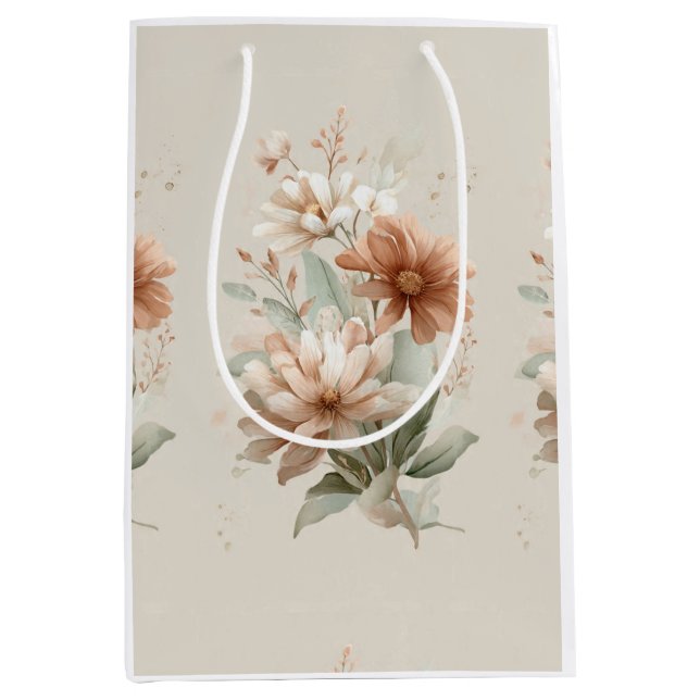 Sac Cadeau Moyen floral design (Devant)