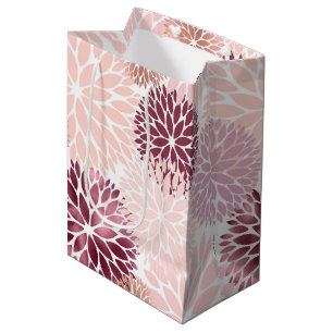 Sac Cadeau Moyen Flore rose Chic élégant