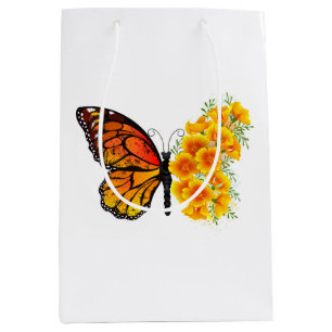 Sac Cadeau Moyen Flower Butterfly with Yellow California Poppy