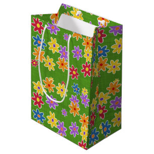Sac Cadeau Moyen Flower Power Fabric Motif + vos idées