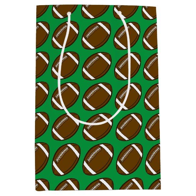 Sac Cadeau Moyen Football personnalisé pour les garçons qui aiment  (Devant)