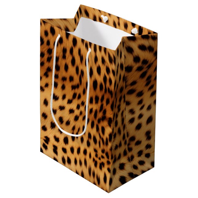 Sac Cadeau Moyen Fourrure animale Cheetah (Devant Angle)