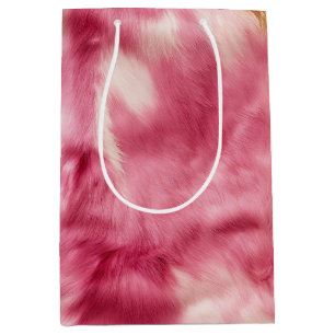 Sac Cadeau Moyen Fourrure d'or rose