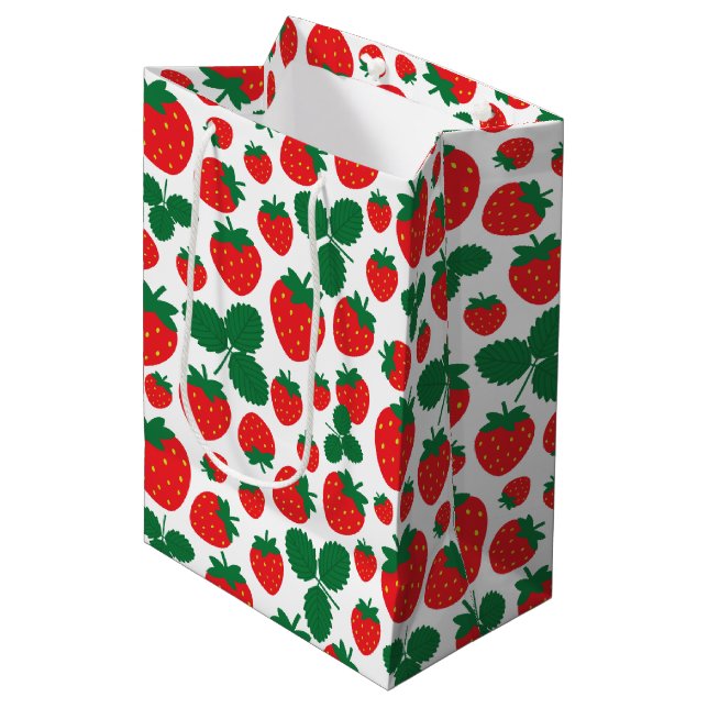 Sac Cadeau Moyen Fraises (Devant Angle)
