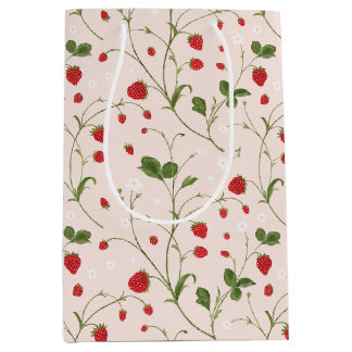 Sac Cadeau Moyen Fraises sauvages (lin) - Papier Tissu
