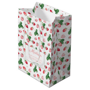 Sac Cadeau Moyen Fraises Sweet Nom personnalisé Mariage Merci