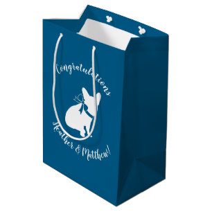 Sac Cadeau Moyen French Bulldog Theme Party - Baby shower Blue
