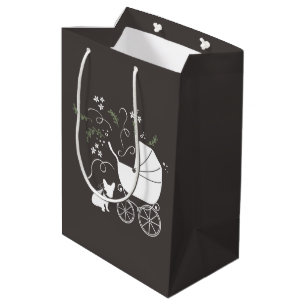 Sac Cadeau Moyen French Bulldog Theme Party - Baby shower neutre