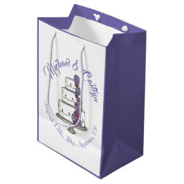 Sac Cadeau Moyen Fruit Rose pourpre fleuri Mariage Favori