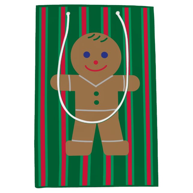Sac Cadeau Moyen Fun and Fancy Christmas Gingbread Homme (Devant)