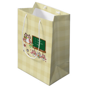 Sac Cadeau Moyen Fun Owl Design Professeur Appréciation Sacs-cadea