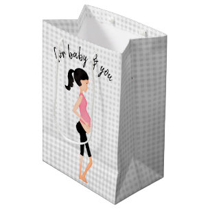 Sac Cadeau Moyen Future maman sur carreaux gris
