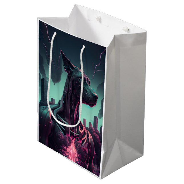 Sac Cadeau Moyen Futuriste Grande Danse Le compagnon robotique (Devant Angle)