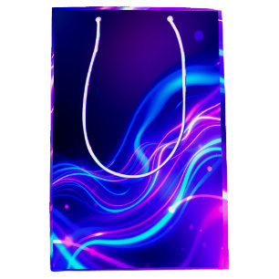 Sac Cadeau Moyen Futuristic Neon Liquid Waves – Electric Energy Flo