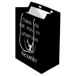 Sac Cadeau Moyen Garçons d'honneur personnalisés épousant le Merci