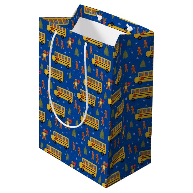 Sac Cadeau Moyen Garde de passage de l'autobus de l'école de Noël (Dos Angle)