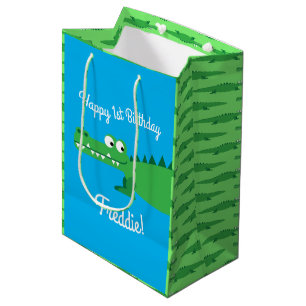Sac Cadeau Moyen Gator Alligator Crocodile 1er anniversaire