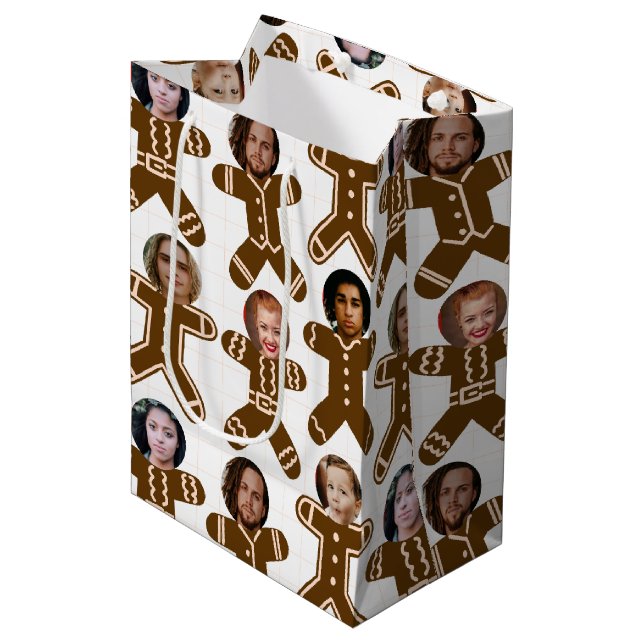 Sac Cadeau Moyen Gingerpain Personnes Amis et vacances en famille (Devant Angle)