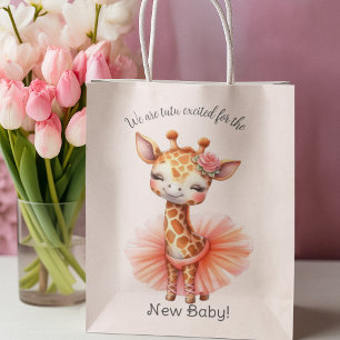 Sac Cadeau Moyen Girafe Mignonne Souriante Ballerine Tutu Nouveau B