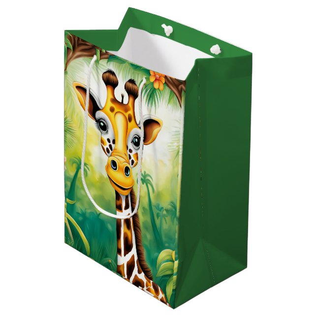 Sac Cadeau Moyen Giraffe anniversaire (Devant Angle)