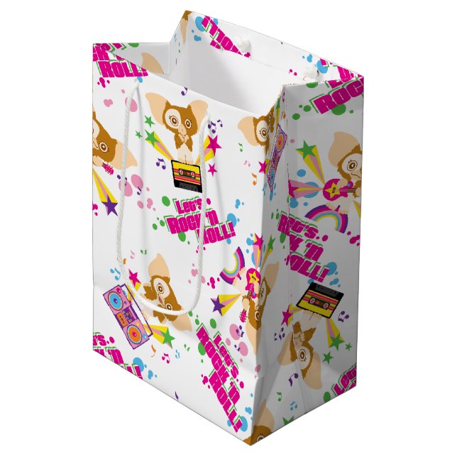 Sac Cadeau Moyen Gizmo | Motif Rock 'n Roll (Devant Angle)